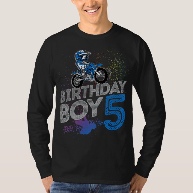 T-shirt Dirt Vélo Rider 5 Ans Motocross 5e Anniversaire (Devant)