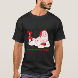 T-shirt Dirty Bad Naughty Père Noël Funny Adultes Mari Chr