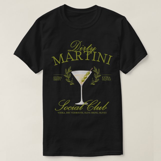 T-shirt Dirty Martini Social Club Cocktail Girls Bachelore (Design devant)