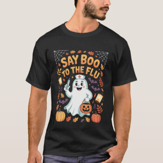 T-shirt Dis à la grippe Halloween Infirmière Immunisation 