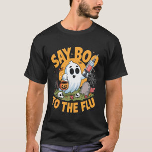 T-shirt Dis Crie à la Grippe Sensibilisation Halloween Gra