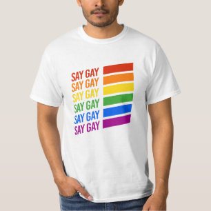 T-shirt Dis Gay Dis Gay - Barres Arc-en-ciel