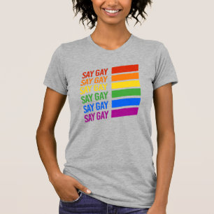 T-shirt Dis Gay Dis Gay - Barres Arc-en-ciel