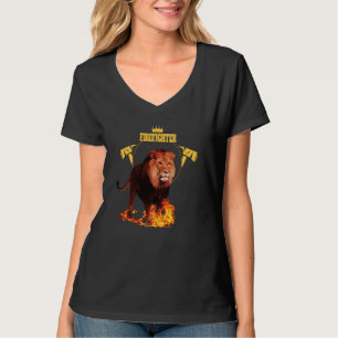 T-shirt Disant pompier pompier lion héros roi de f