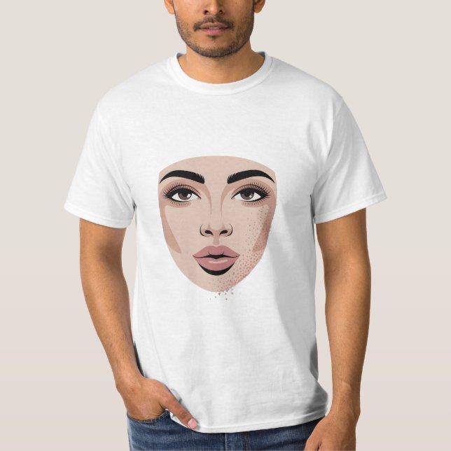 T-shirt Disappearing Beauty – Modern Minimal Face Art (Devant)
