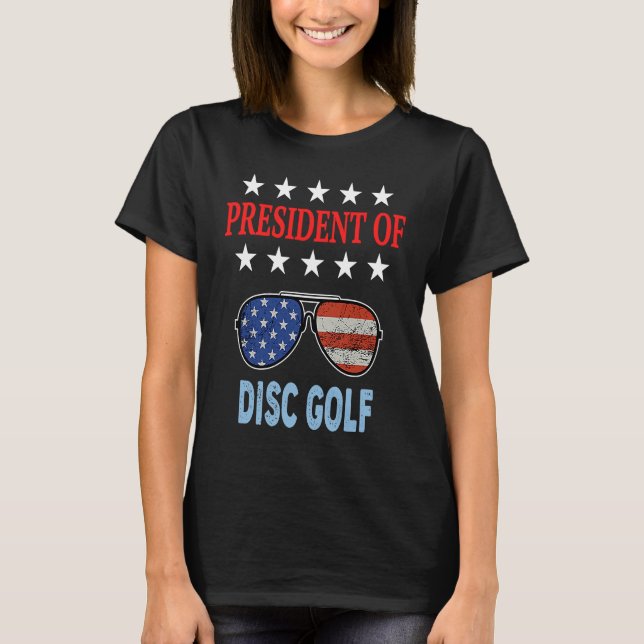 T-shirt Disc Golf Accessories  USA Flag Disc Golf Saying (Devant)