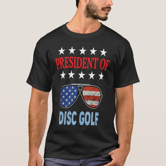 T-shirt Disc Golf Accessories  USA Flag Disc Golf Saying (Devant)