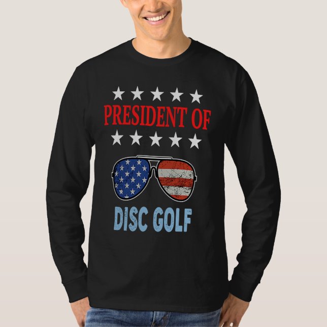 T-shirt Disc Golf Accessories  USA Flag Disc Golf Saying (Devant)