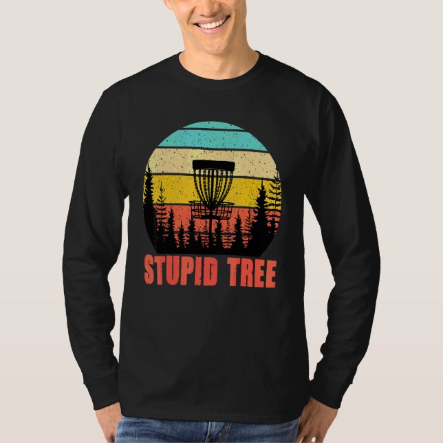 T-shirt Disc Golf Arbre Stupide Rétro Disc Golf Frisbee Jo (Devant)