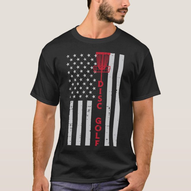 T-shirt Disc Golf Drapeau américain Frisbee Frolf Patrioti (Devant)