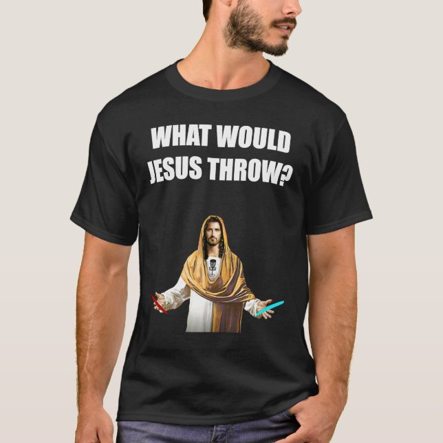 T-shirt Disc Golf Que Jésus Jeterait Frisbee Golf (Devant)
