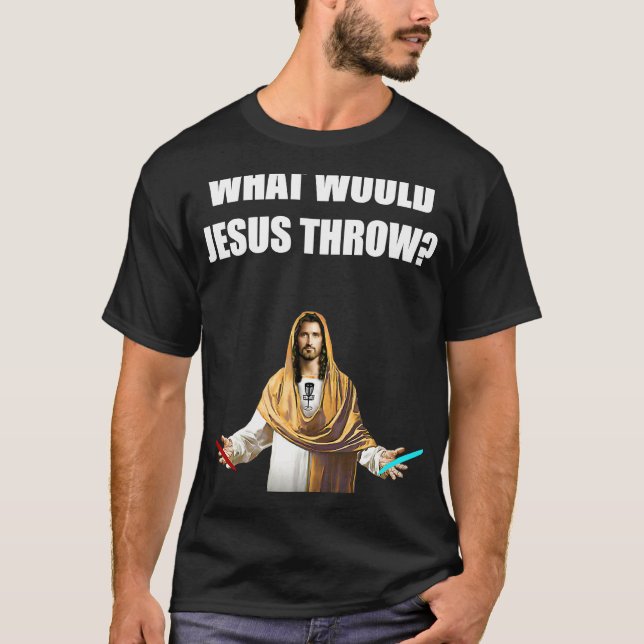 T-shirt Disc Golf Que Jésus Jeterait Frisbee Golf (Devant)