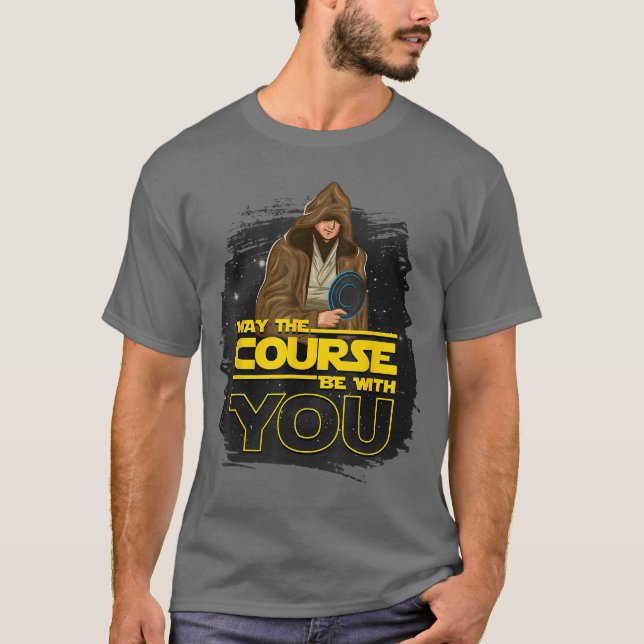 T-shirt Disc Golf Que le parcours soit avec vous Hommes Fe (Devant)