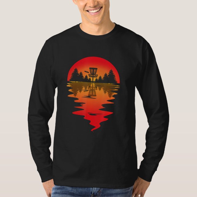 T-shirt Disc Golf Sunset Frolf Flying Disc Sport Frisbee G (Devant)