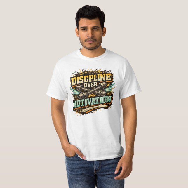 T-shirt Discipline Plutôt que Motivation (Devant entier)