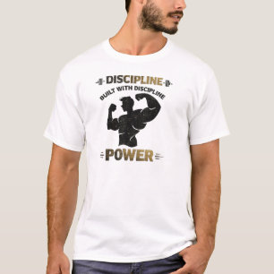 T-shirt Discipline Power Vintage Gym Motivational Workout