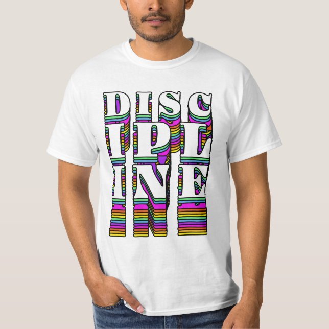 T-Shirt Discipline Rétro Typographie – Motivationn (Devant)