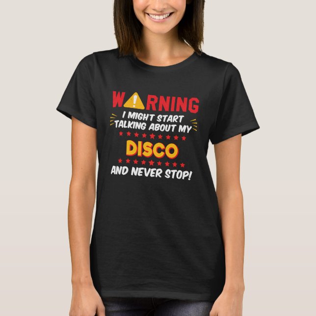 T-shirt Disco 70s Dance Music Joke Graphic (Devant)