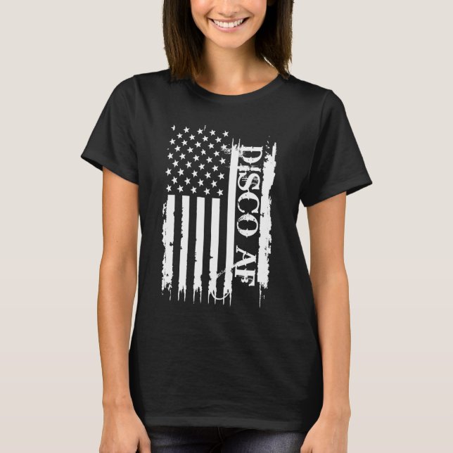 T-shirt Disco AF États-Unis en détresse avec drapeau améri (Devant)