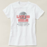 T-shirt Disco Bachelorette Week-end Fête Retro Personnalis<br><div class="desc">Let's Go Girls Bachelorette Disco chemise thématique vous pouvez facilement customiser pour votre week-end de plaisir avec les filles avant le voeu. Faites plaisir à vos filles avec ce tee - shirt simple et moderne. Parfait pour les autres événements spéciaux et anniversaires</div>