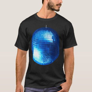 T-shirt Disco Ball Fever Argent Et Bleu Parties scintillan