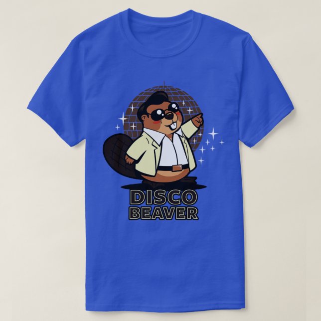 T-shirt Disco Beaver Original Kawaii Cute Funny Retro les  (Design devant)