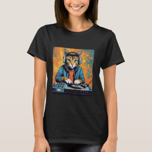 T-shirt Disco Cat Techno DJ Amoureux des animaux Graphique