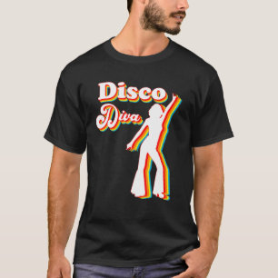 T-shirt Disco Diva 60S Les années 70 80S Costume Fête Po