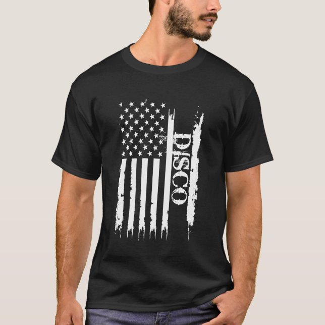 T-shirt Disco États-Unis déprimés avec le drapeau américai (Devant)