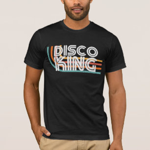 T-shirt Disco king rétro arc-en-ciel texte blanc