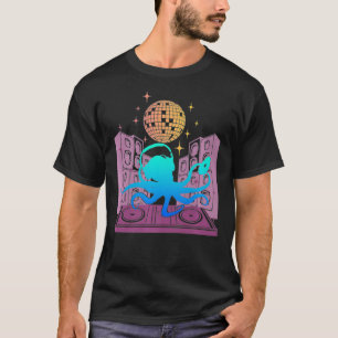 T-shirt Disco Mirror Ball Music Tourne-disque Scratch DJ