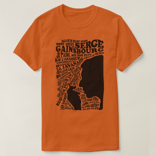 T-shirt Discographie de Serge Gainsbourg (Design devant)