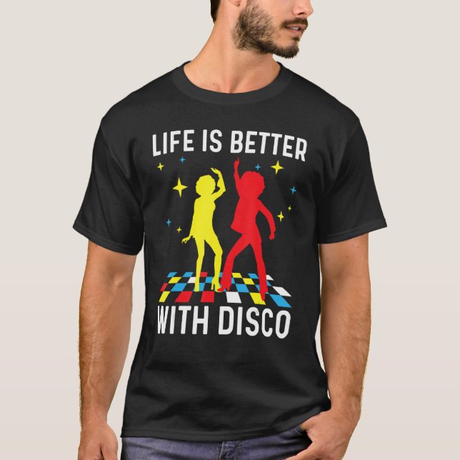 T-shirt Discothèque cool Pour Hommes Femmes les années 70  (Devant)