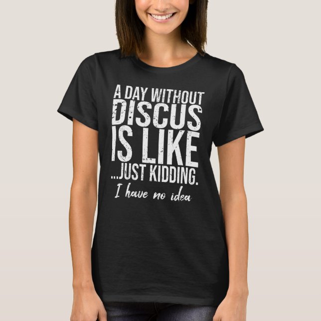 T-shirt Discus drôle idée cadeau sport (Devant)