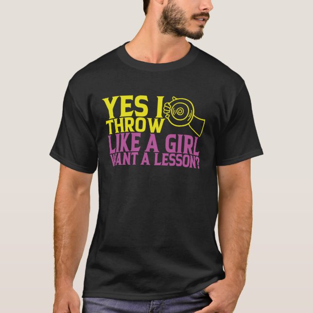 T-shirt Discus Thrower Oui Je Jette Comme Une Fille Discus (Devant)