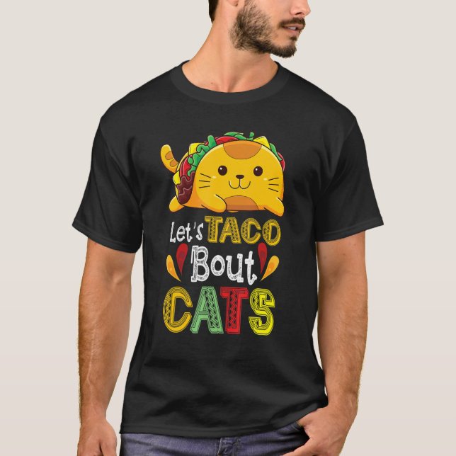 T-shirt Discutons tacos de chat de chats (Devant)