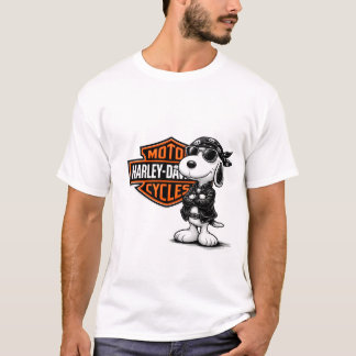 T-shirt Diseño Moto harley Snoopy