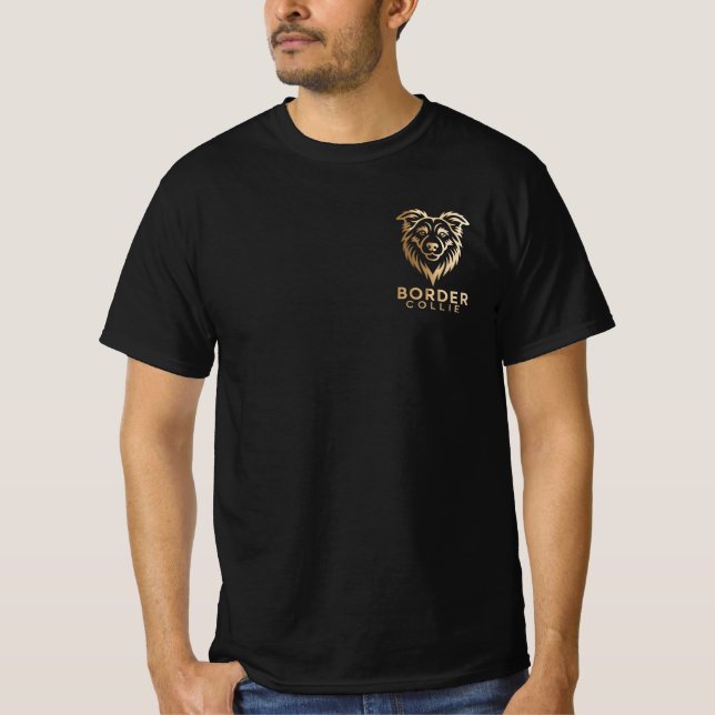 T-shirt Diseño Premium de Border Collie en Dorado (Devant)
