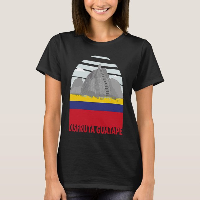 T-shirt Disfruta Guatape Colombie Skyline Silhouette Outli (Devant)