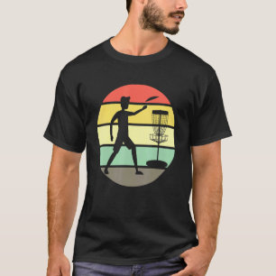 T-shirt Disgolf Vintage Sunset Design Rétro Disque Golf