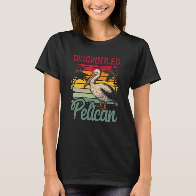 T-shirt Disgruntled Pelican Vintage Sunset Animal  Pelican (Devant)