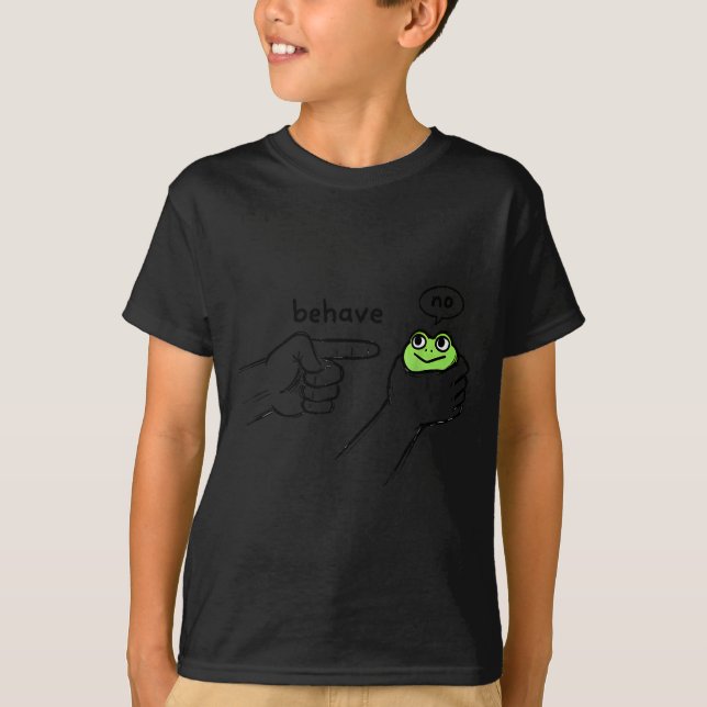 T-shirt Dishonest Frog Funny Frog Meme Behave No Cartoon D (Devant)
