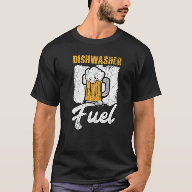 T-shirt Dishwasher Fuel Dishwashing Profession Beer Drinke (Devant)