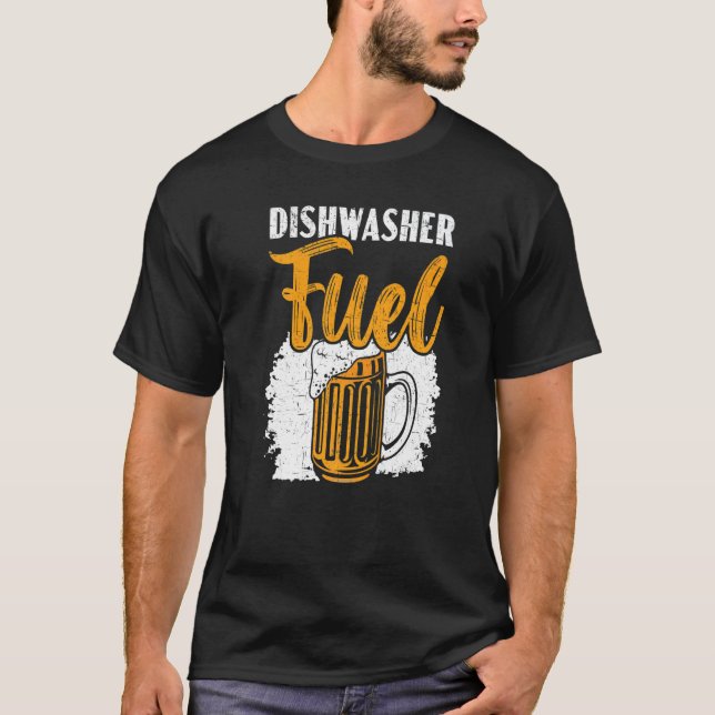 T-shirt Dishwasher Fuel Dishwashing Profession Beer Drinke (Devant)