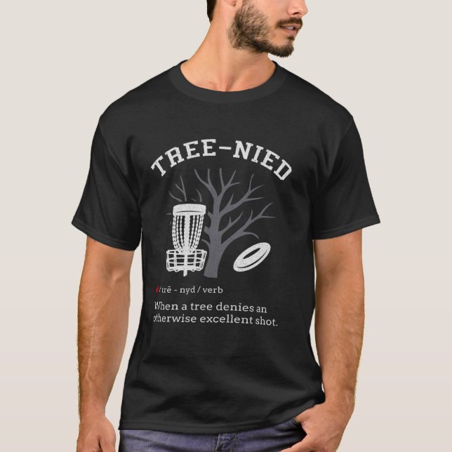 T-shirt Disk Golf - Funny Stupid Tree nied III (Devant)