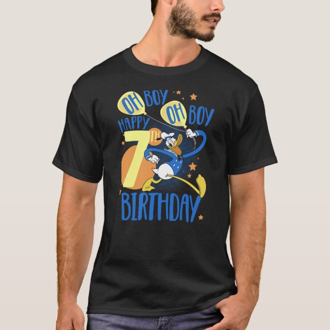 T-shirt Disney Donald Duck Happy 7th Birthday Oh Boy Oh Bo (Devant)