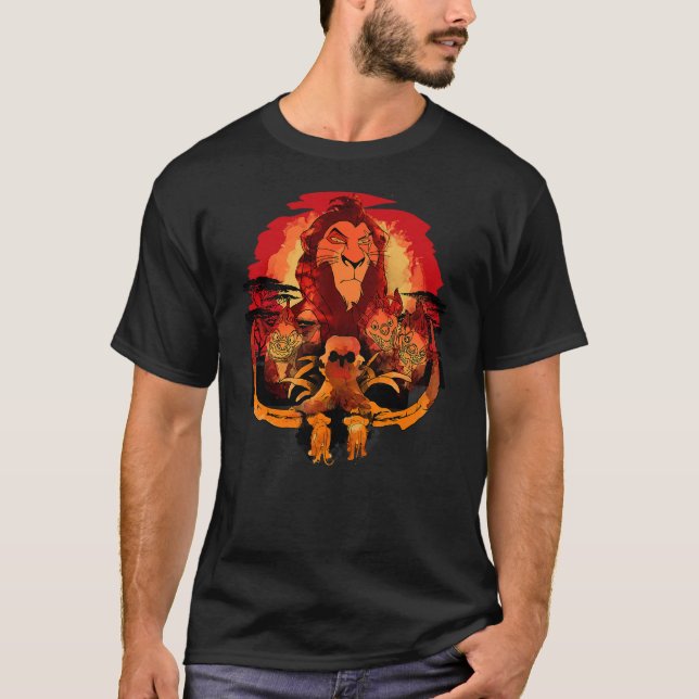 T-shirt Disney Lion King Scar Watch Simba Nala Dark Waterc (Devant)