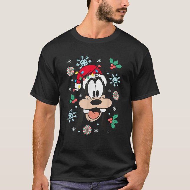 T-shirt Disney Mickey Et Les Amis Goofy De Noël Big Face (Devant)