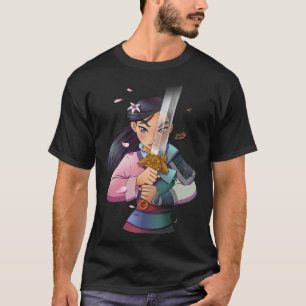 T-shirt Disney Mulan Anime Half Girl Half Warrior Premium 