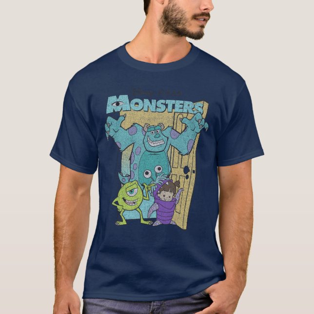 T-shirt Disney Pixar Monsters Inc Mike Sully Boo Group Pos (Devant)